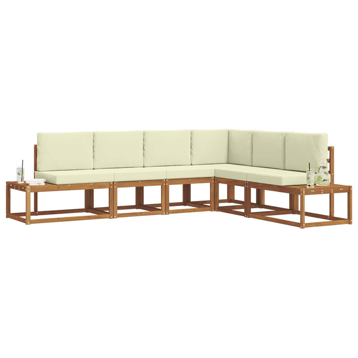 Set de canapele de exterior cu pernă 6 Bucată Natural și Crem - WALTI WALTI