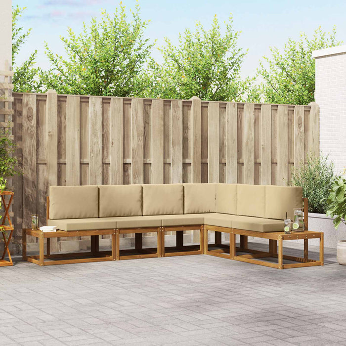 Set de canapele de exterior cu pernă 6 Bucată Natural și Bej - WALTI WALTI