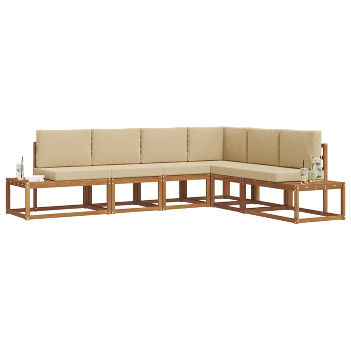 Set de canapele de exterior cu pernă 6 Bucată Natural și Bej - WALTI WALTI