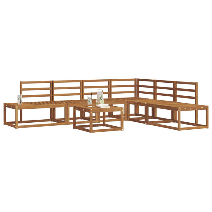 7 buc. Set de canapele de exterior Lemn Solid de Acacia natural WALTI