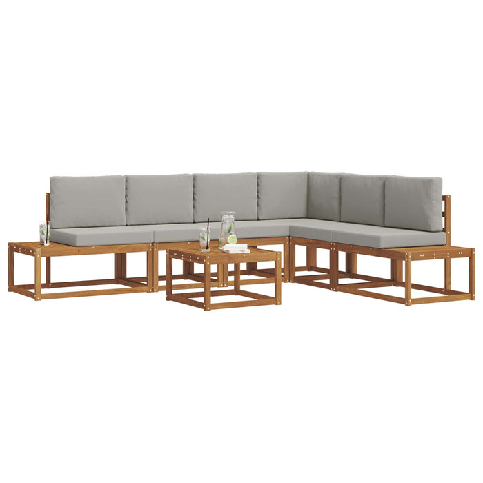 Set de canapele de exterior 7 Bucată Gri natural și deschis - WALTI WALTI