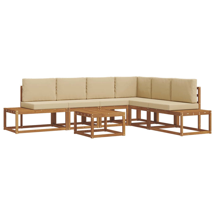 Set de canapele de exterior cu pernă 7 Bucată Natural și Bej - WALTI WALTI
