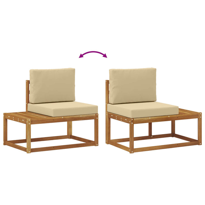 Set de canapele de exterior cu pernă 7 Bucată Natural și Bej - WALTI WALTI