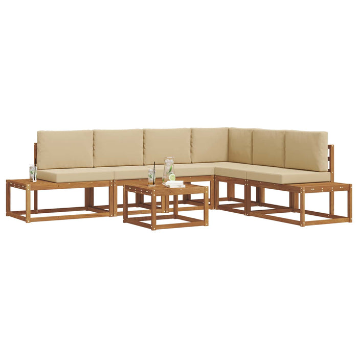 Set de canapele de exterior cu pernă 7 Bucată Natural și Bej - WALTI WALTI