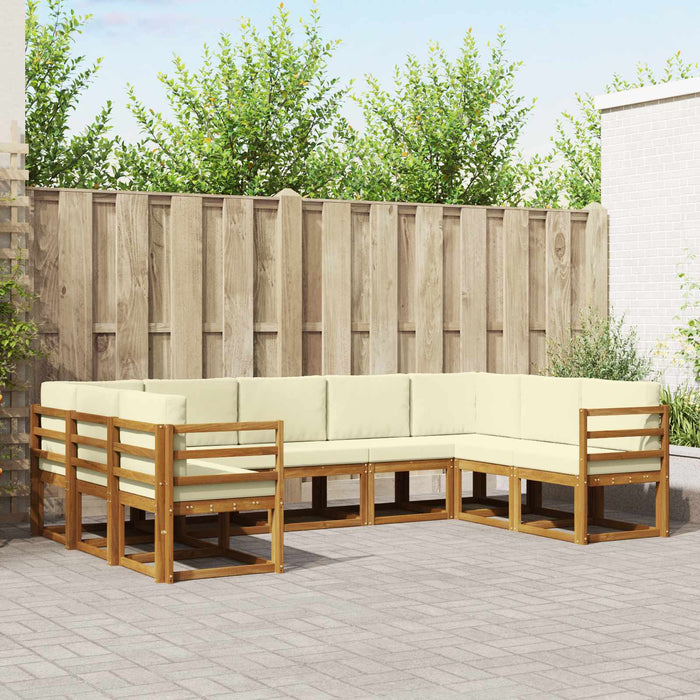 Set de canapele de exterior cu pernă 9 pcs Natural și Crem - WALTI WALTI