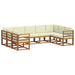 Set de canapele de exterior cu pernă 9 pcs Natural și Crem - WALTI WALTI