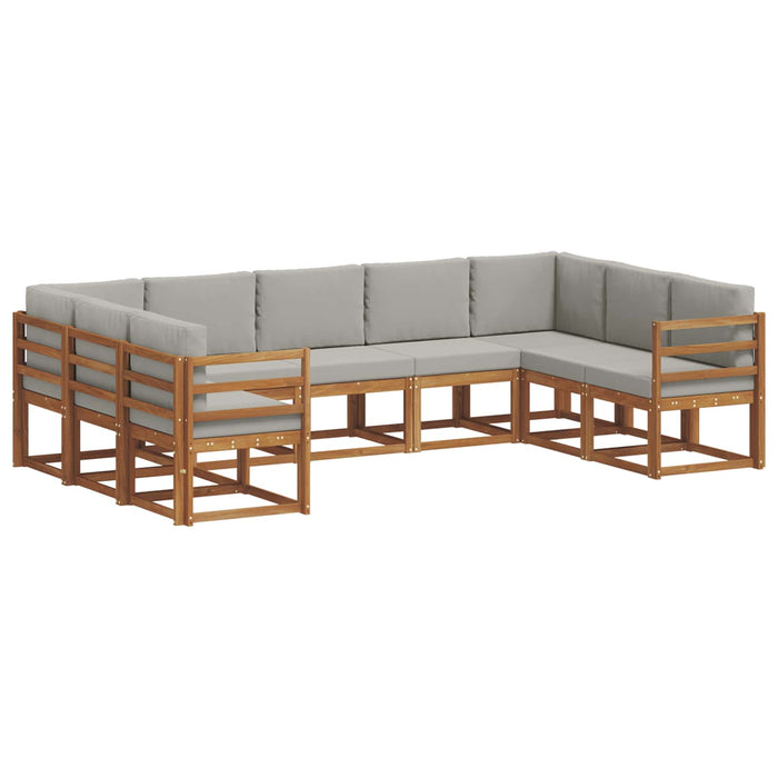 Set de canapele de exterior 9 pcs Gri natural și deschis - WALTI WALTI