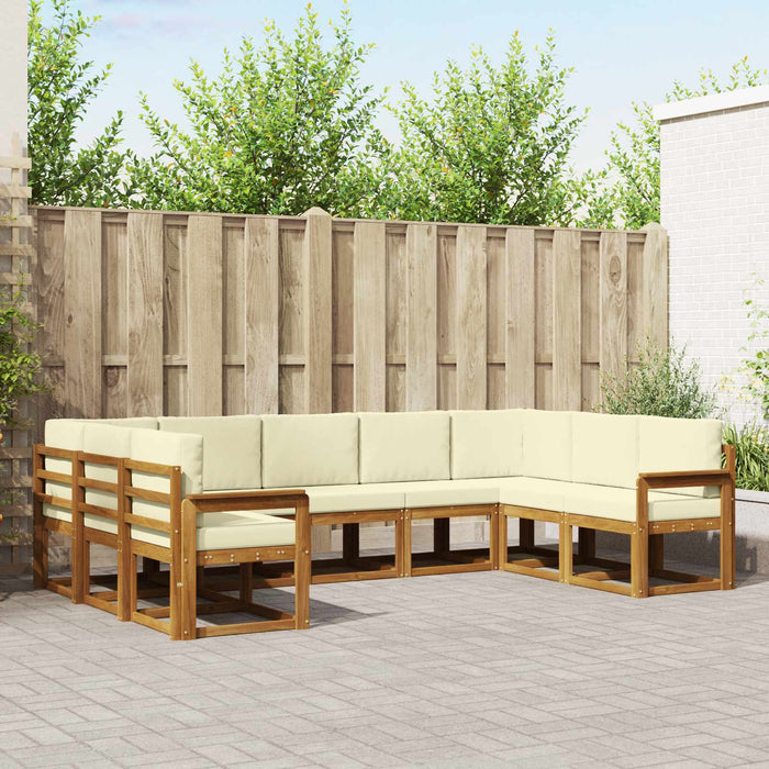 Set de canapele de exterior cu pernă 9 pcs Natural și Crem - WALTI WALTI