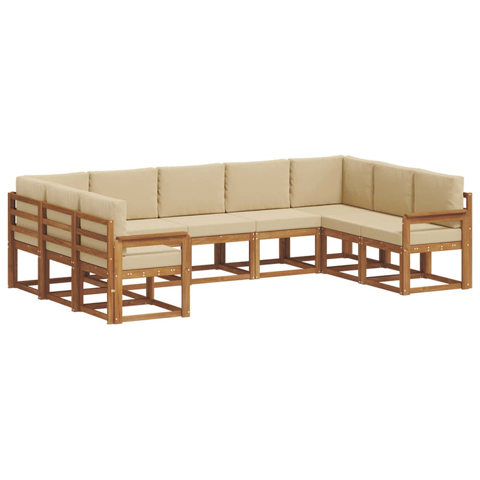 Set de canapele de exterior cu pernă 9 pcs Natural și Bej - WALTI WALTI