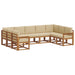 Set de canapele de exterior cu pernă 9 pcs Natural și Bej - WALTI WALTI