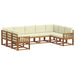Set de canapele de exterior cu pernă 9 pcs Natural și Crem - WALTI WALTI
