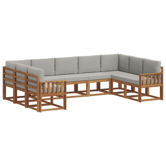 Set de canapele de exterior 9 pcs Gri natural și deschis - WALTI WALTI