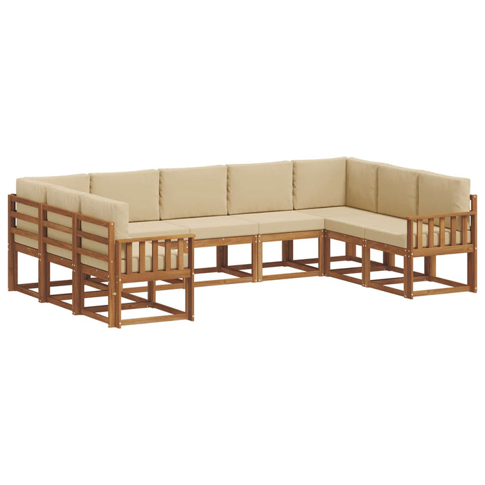 Set de canapele de exterior cu pernă 9 pcs Natural și Bej - WALTI WALTI