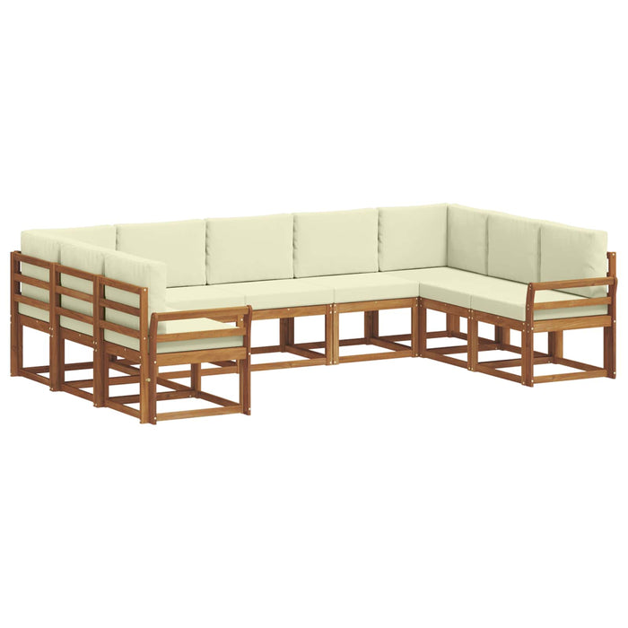 Set de canapele de exterior cu pernă 9 pcs Natural și Crem - WALTI WALTI