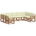 Set de canapele de exterior cu pernă 9 pcs Natural și Crem - WALTI WALTI