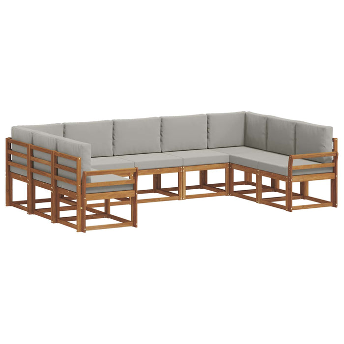 Set de canapele de exterior 9 pcs Gri natural și deschis - WALTI WALTI