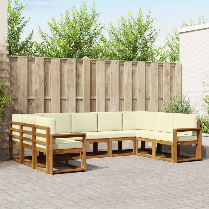 Set de canapele de exterior cu pernă 9 pcs Natural și Crem - WALTI WALTI