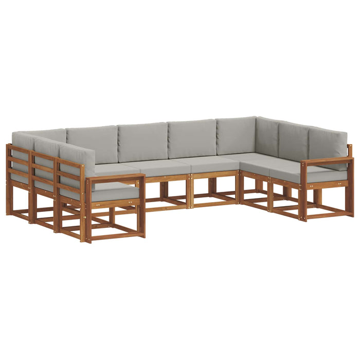 Set de canapele de exterior 9 pcs Gri natural și deschis - WALTI WALTI