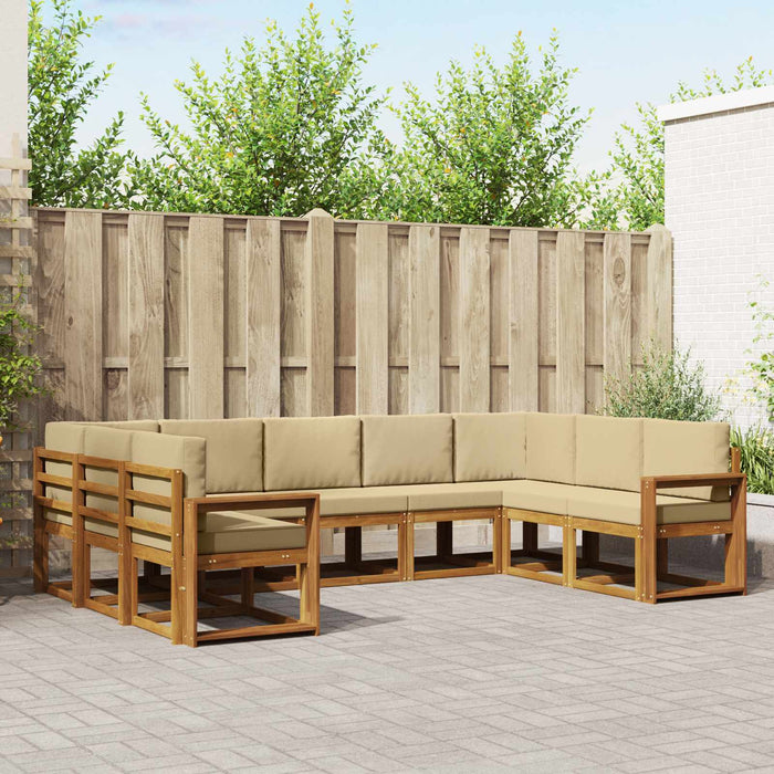 Set de canapele de exterior cu pernă 9 pcs Natural și Bej - WALTI WALTI