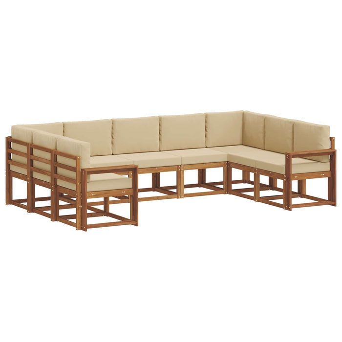 Set de canapele de exterior cu pernă 9 pcs Natural și Bej - WALTI WALTI