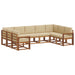 Set de canapele de exterior cu pernă 9 pcs Natural și Bej - WALTI WALTI