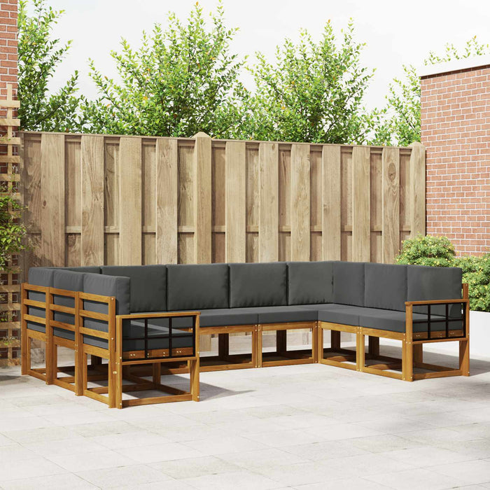 Set de canapele de exterior cu pernă 9 pcs Natural și Antracit - WALTI WALTI