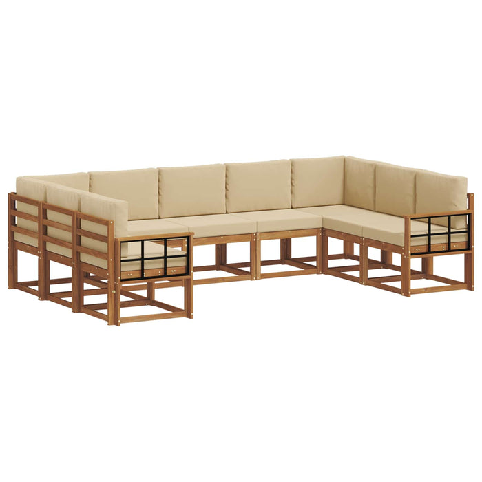 Set de canapele de exterior cu pernă 9 pcs Natural și Bej - WALTI WALTI