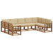 Set de canapele de exterior cu pernă 9 pcs Natural și Bej - WALTI WALTI