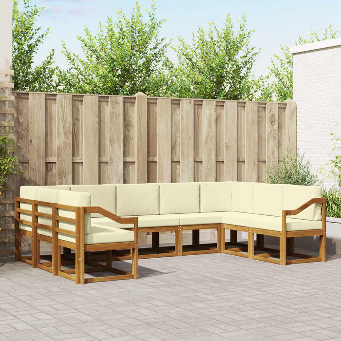 Set de canapele de exterior cu pernă 9 pcs Natural și Crem - WALTI WALTI