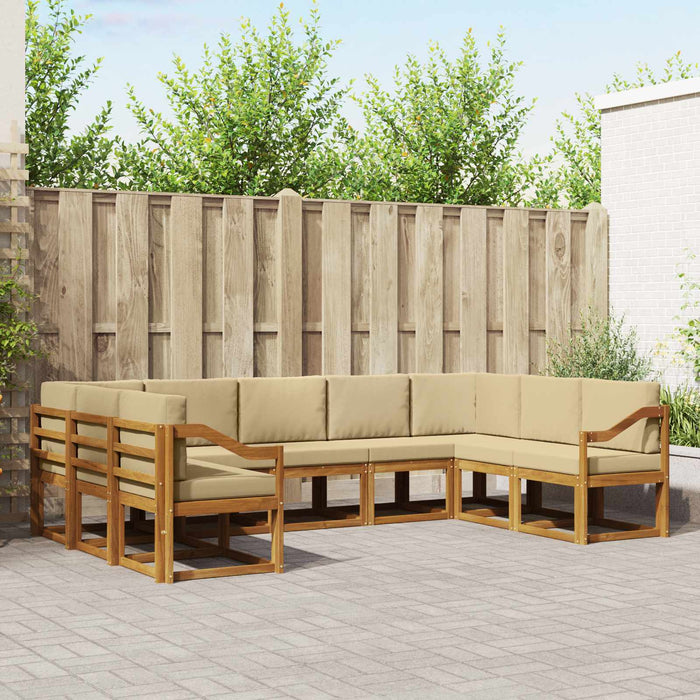 Set de canapele de exterior cu pernă 9 pcs Natural și Bej - WALTI WALTI