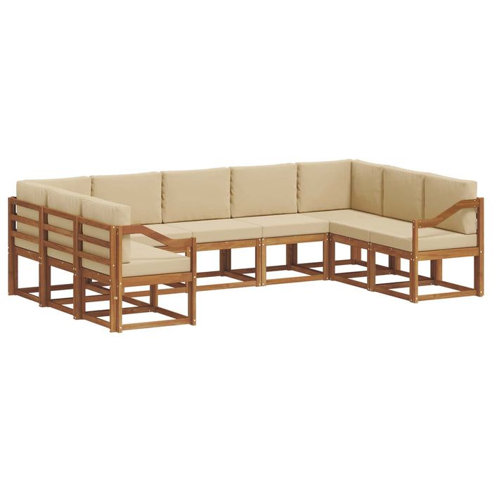 Set de canapele de exterior cu pernă 9 pcs Natural și Bej - WALTI WALTI
