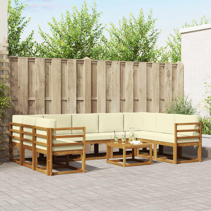 Set de canapele de exterior cu pernă 10 pcs Natural și Crem - WALTI WALTI