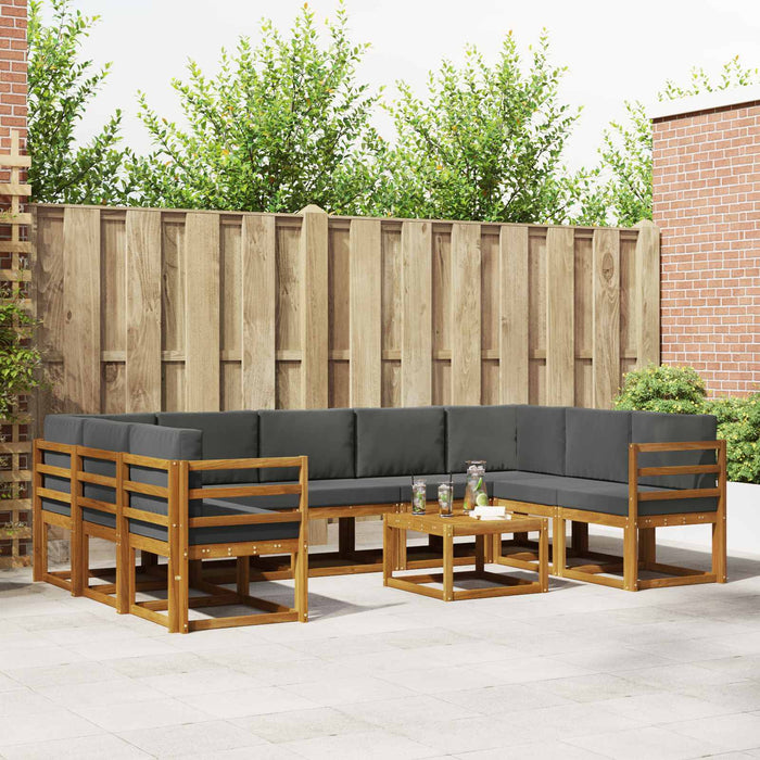 Set de canapele de exterior cu pernă 10 pcs Natural și Antracit - WALTI WALTI