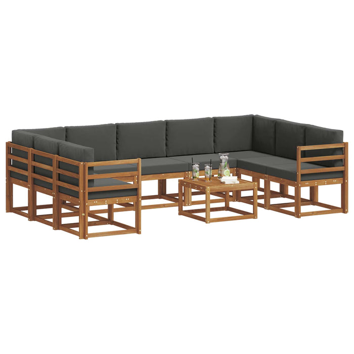 Set de canapele de exterior cu pernă 10 pcs Natural și Antracit - WALTI WALTI