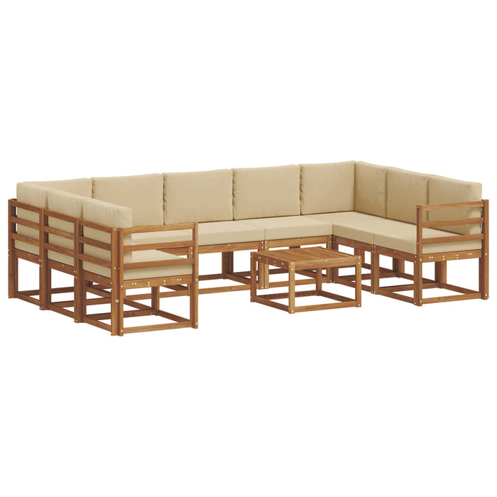 Set de canapele de exterior cu pernă 10 pcs Natural și Bej - WALTI WALTI