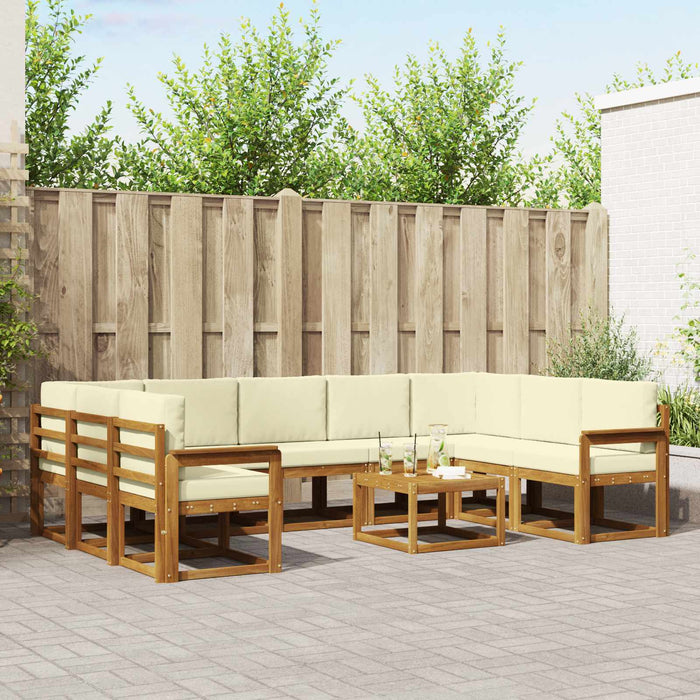 Set de canapele de exterior cu pernă 10 pcs Natural și Crem - WALTI WALTI