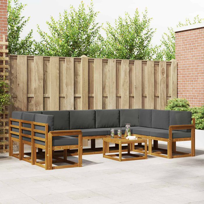 Set de canapele de exterior cu pernă 10 pcs Natural și Antracit - WALTI WALTI