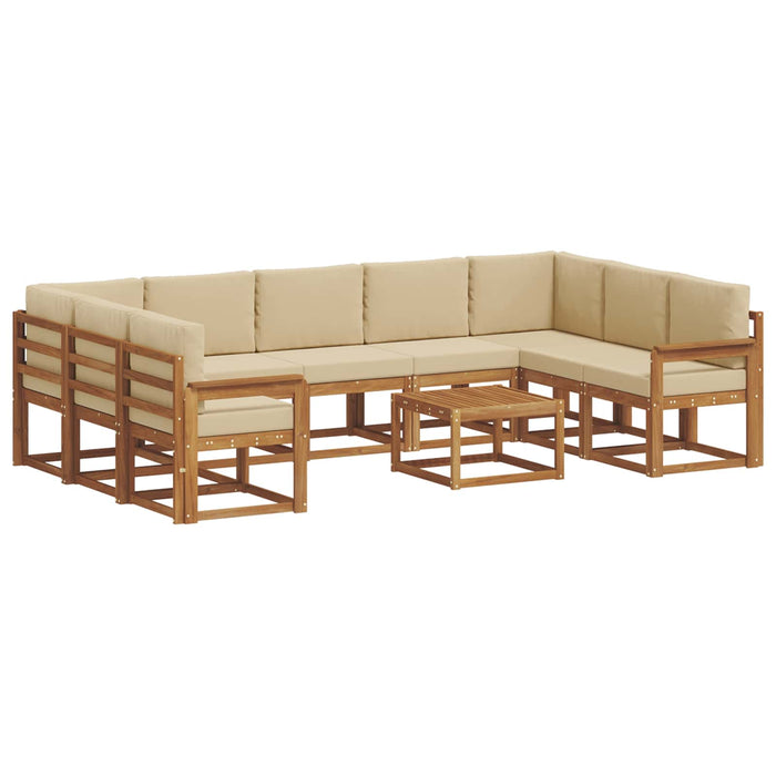 Set de canapele de exterior cu pernă 10 pcs Natural și Bej - WALTI WALTI