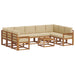 Set de canapele de exterior cu pernă 10 pcs Natural și Bej - WALTI WALTI