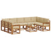 Set de canapele de exterior cu pernă 10 pcs Natural și Bej - WALTI WALTI