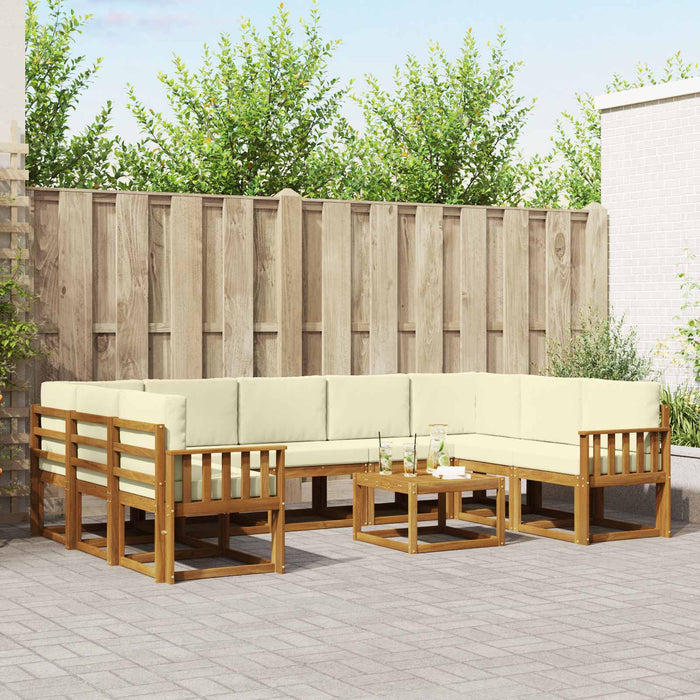 Set de canapele de exterior cu pernă 10 pcs Natural și Crem - WALTI WALTI