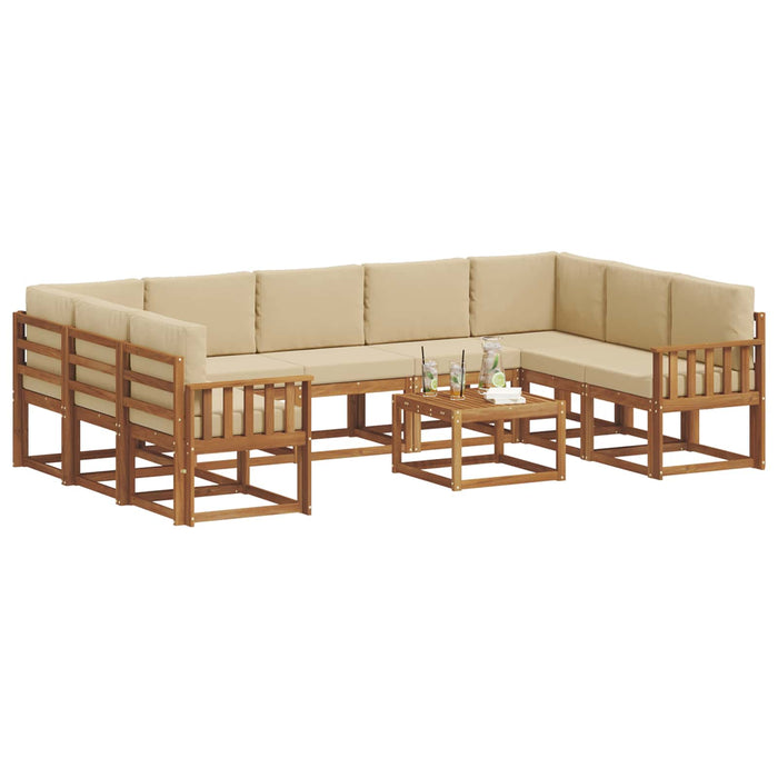 Set de canapele de exterior cu pernă 10 pcs Natural și Bej - WALTI WALTI