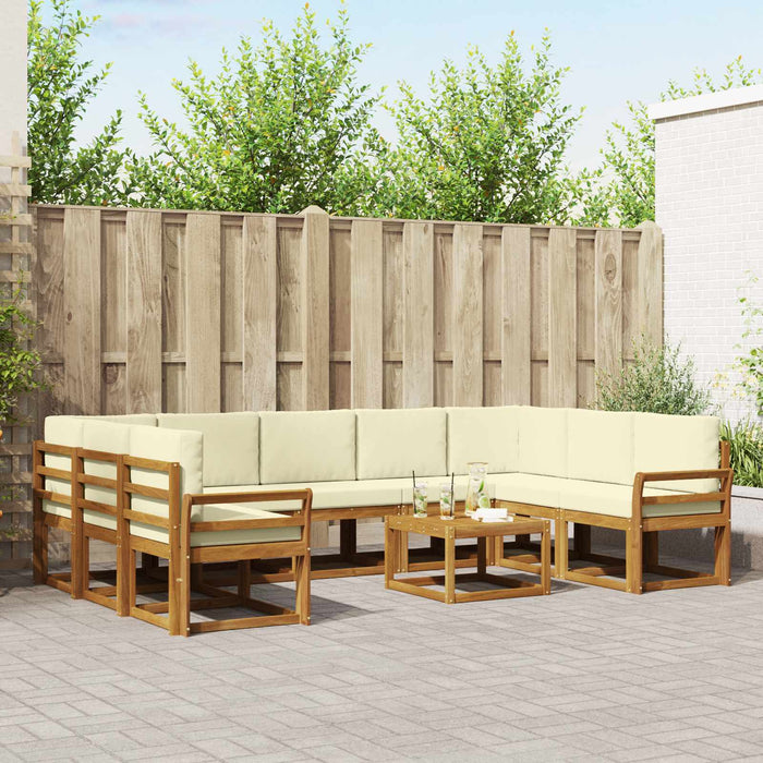 Set de canapele de exterior cu pernă 10 pcs Natural și Crem - WALTI WALTI