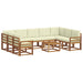 Set de canapele de exterior cu pernă 10 pcs Natural și Crem - WALTI WALTI