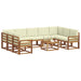 Set de canapele de exterior cu pernă 10 pcs Natural și Crem - WALTI WALTI