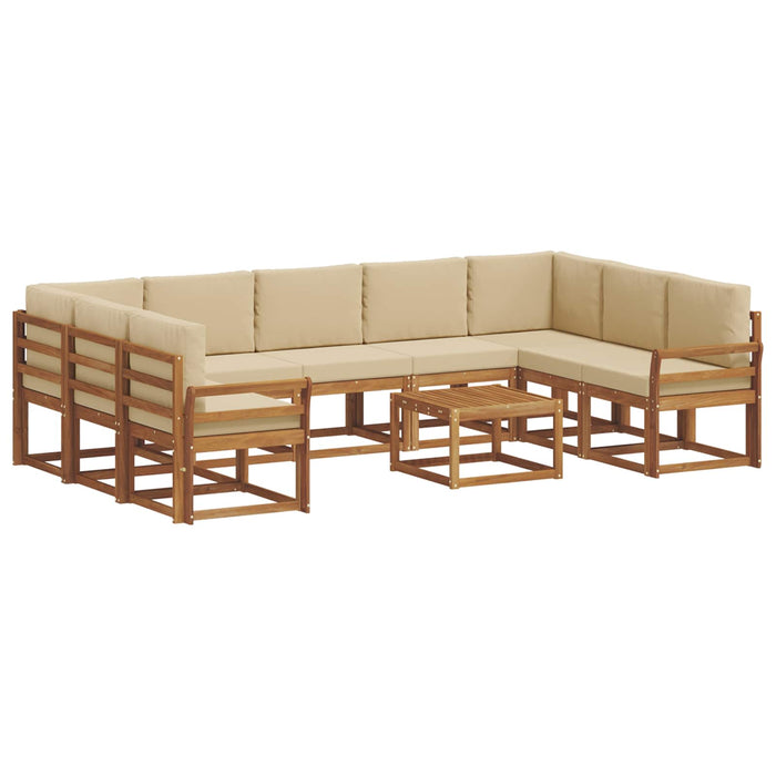Set de canapele de exterior cu pernă 10 pcs Natural și Bej - WALTI WALTI