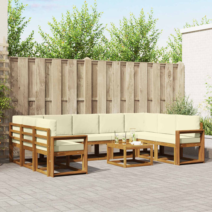Set de canapele de exterior cu pernă 10 pcs Natural și Crem - WALTI WALTI