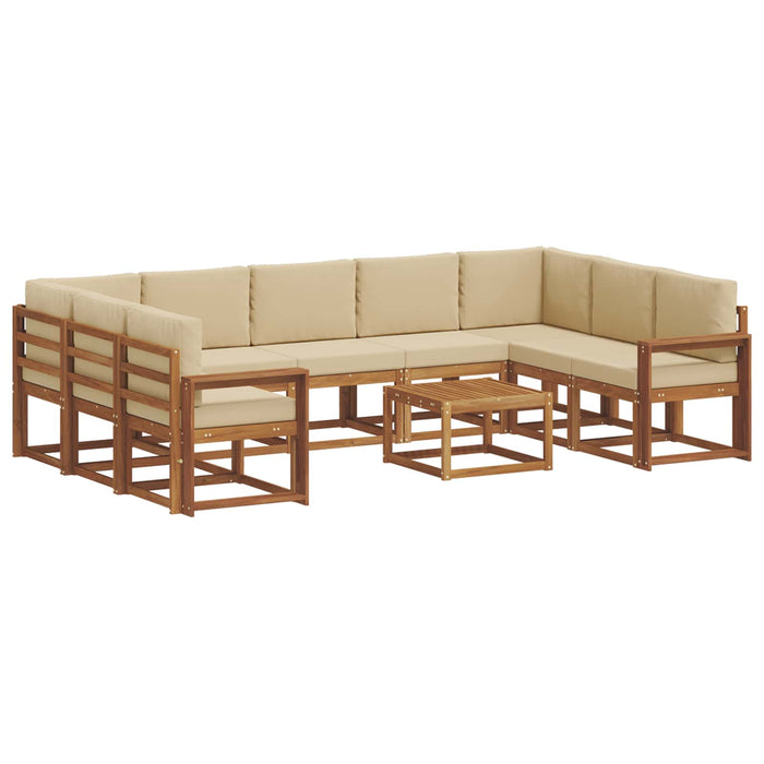 Set de canapele de exterior cu pernă 10 pcs Natural și Bej - WALTI WALTI