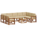 Set de canapele de exterior cu pernă 10 pcs Natural și Bej - WALTI WALTI