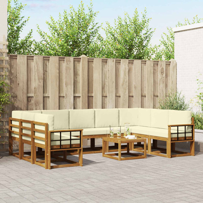 Set de canapele de exterior cu pernă 10 pcs Natural și Crem - WALTI WALTI